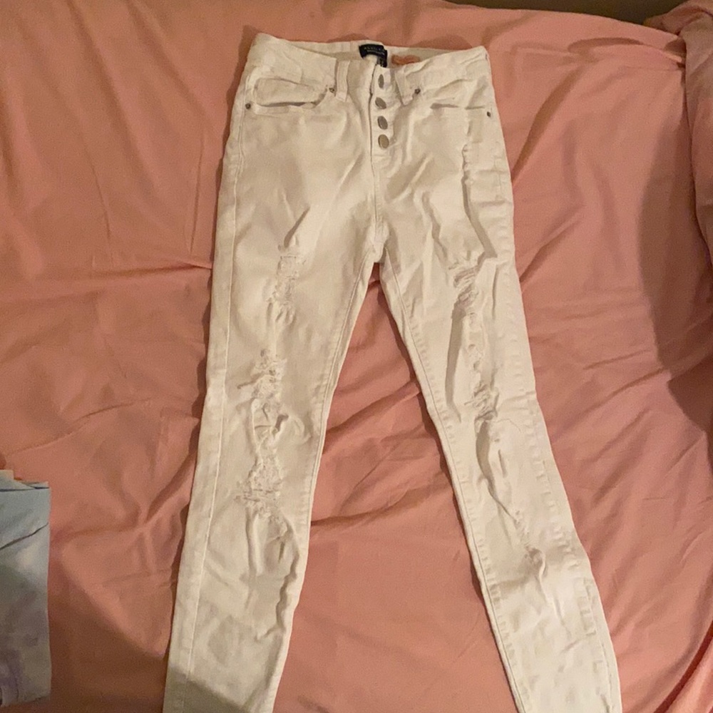 White ripped jeans